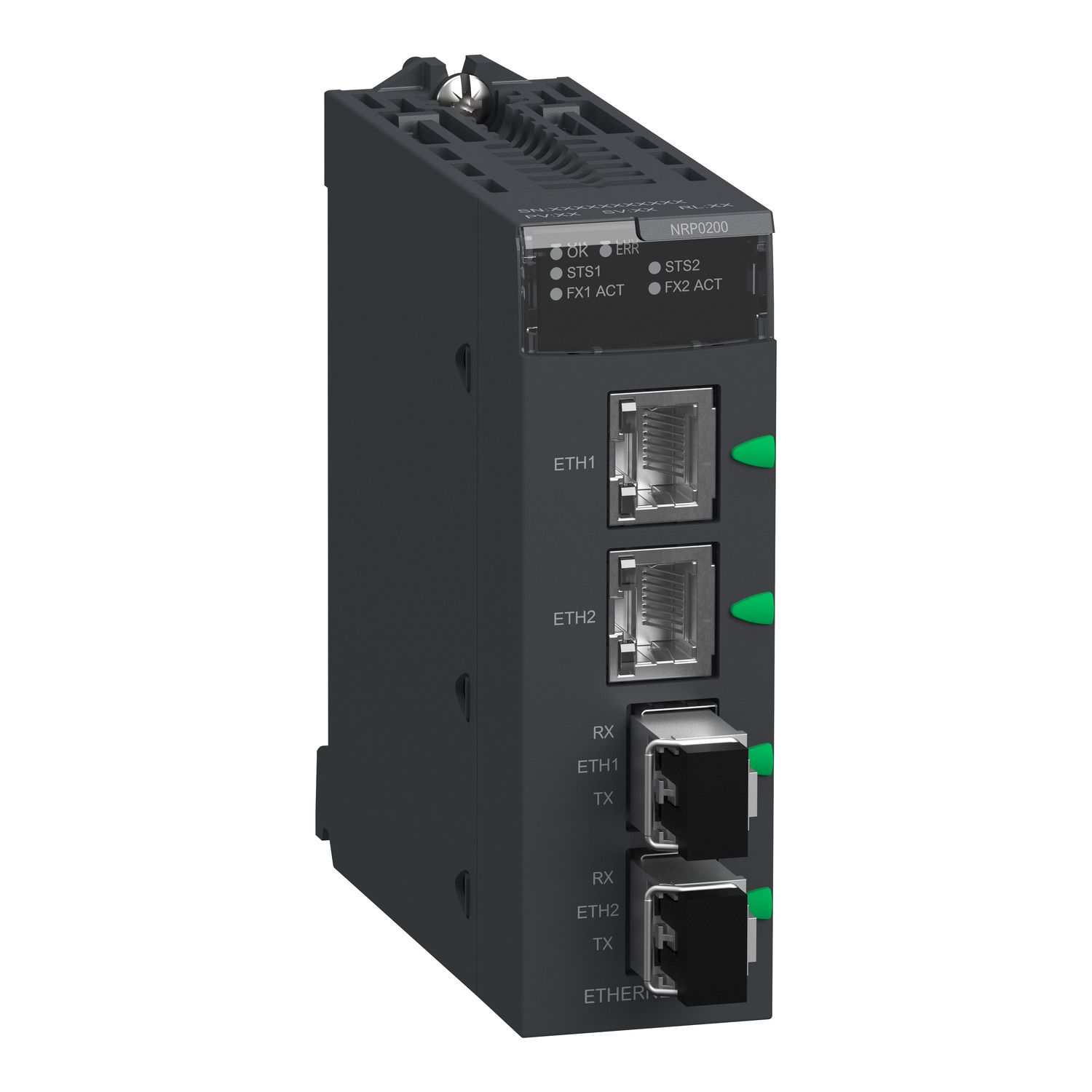 Picture of fiber converter module, Modicon X80, multimode