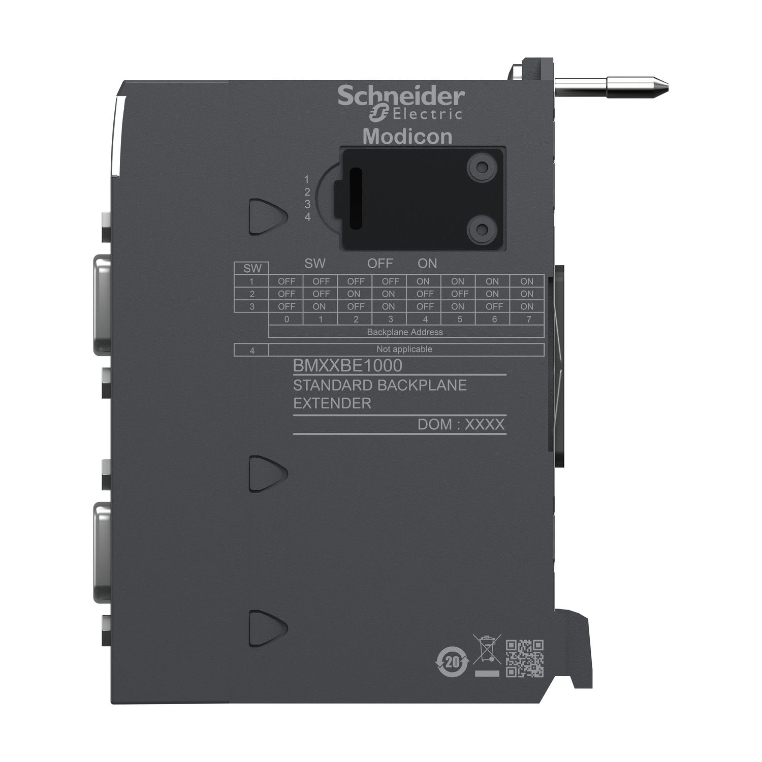 Picture of backplane expander, Modicon M340, for multiracks configuration
