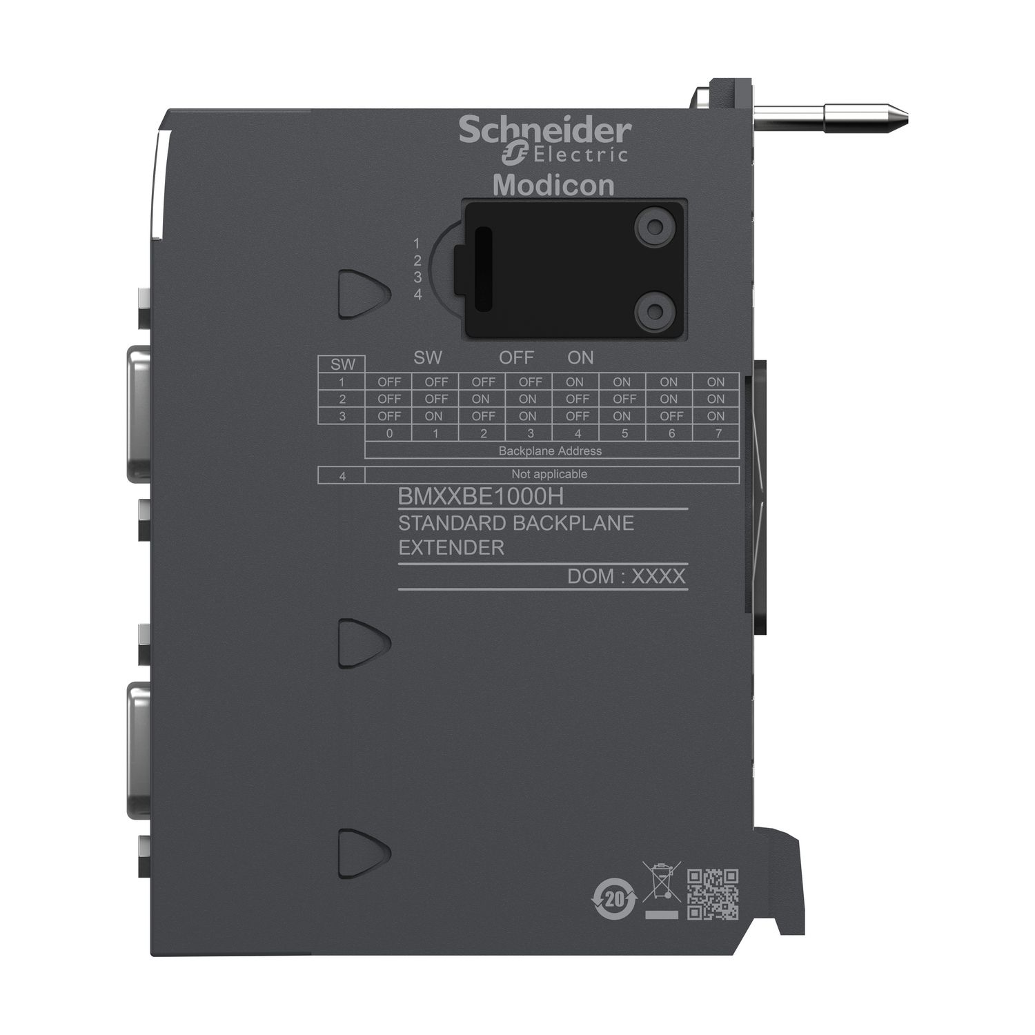 Picture of backplane expander, Modicon M340, for multirack configuration, ruggedized