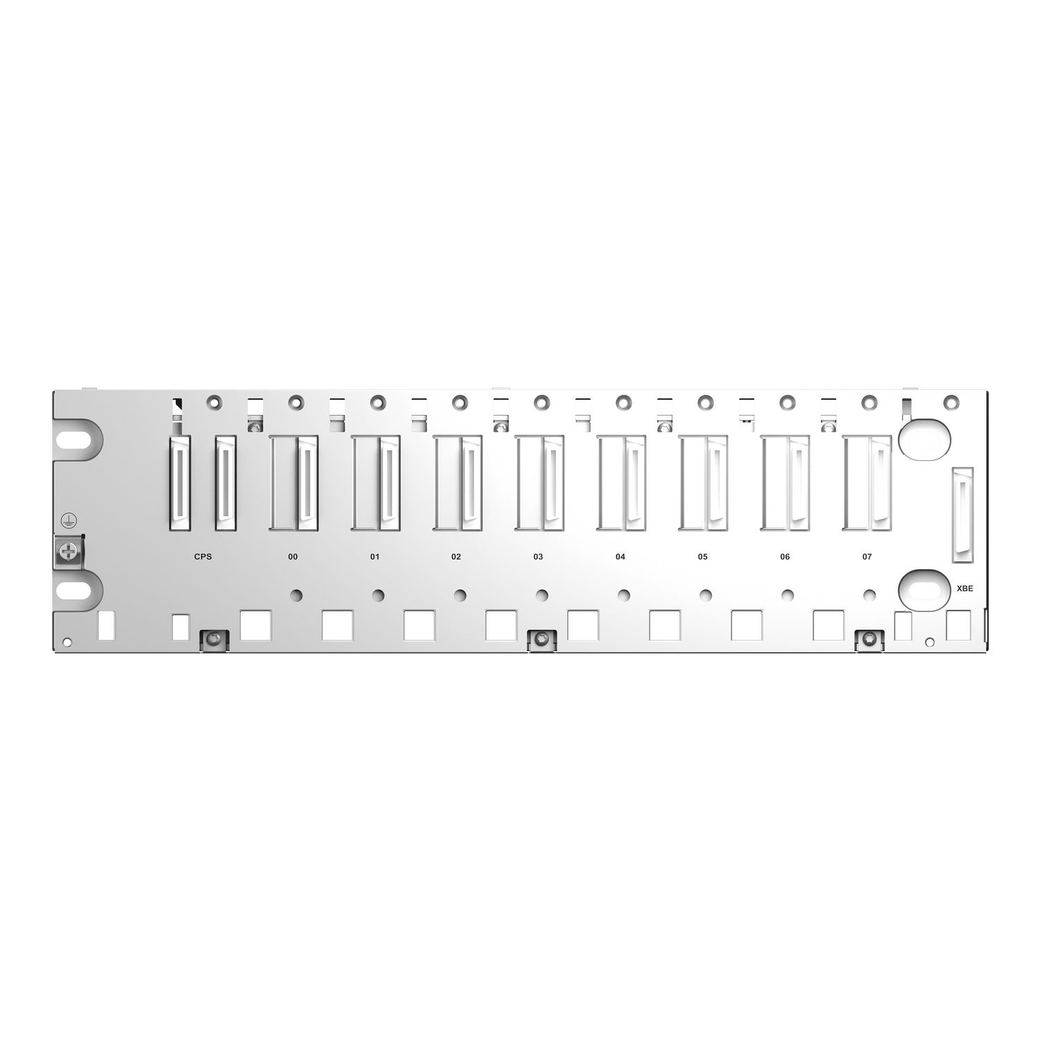 Picture of Backplane, Modicon X80, 8 slots, panel, mounting plate or DIN rail mounting, ruggedized
