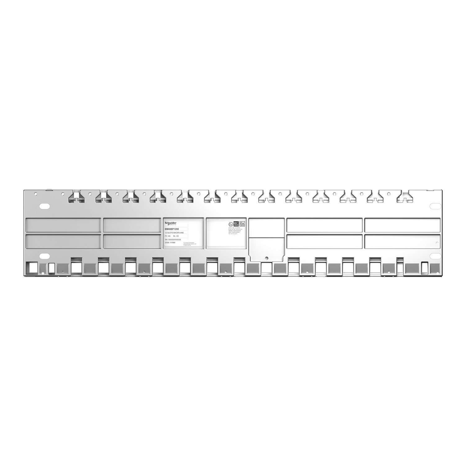 Picture of Backplane, Modicon X80, 12 slots, panel, mounting plate mounted