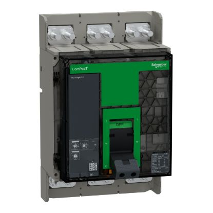 Picture of Circuit breaker, ComPacT NS630bN, 50kA at 415VAC, 3P, fixed, manually operated, MicroLogic 2.0 control unit, 630A