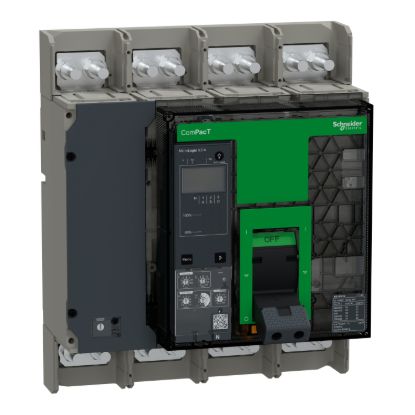 Picture of Circuit breaker, ComPacT NS1600N, 50kA at 415VAC, 4P, fixed, manually operated, MicroLogic 5.0A control unit, 1600A
