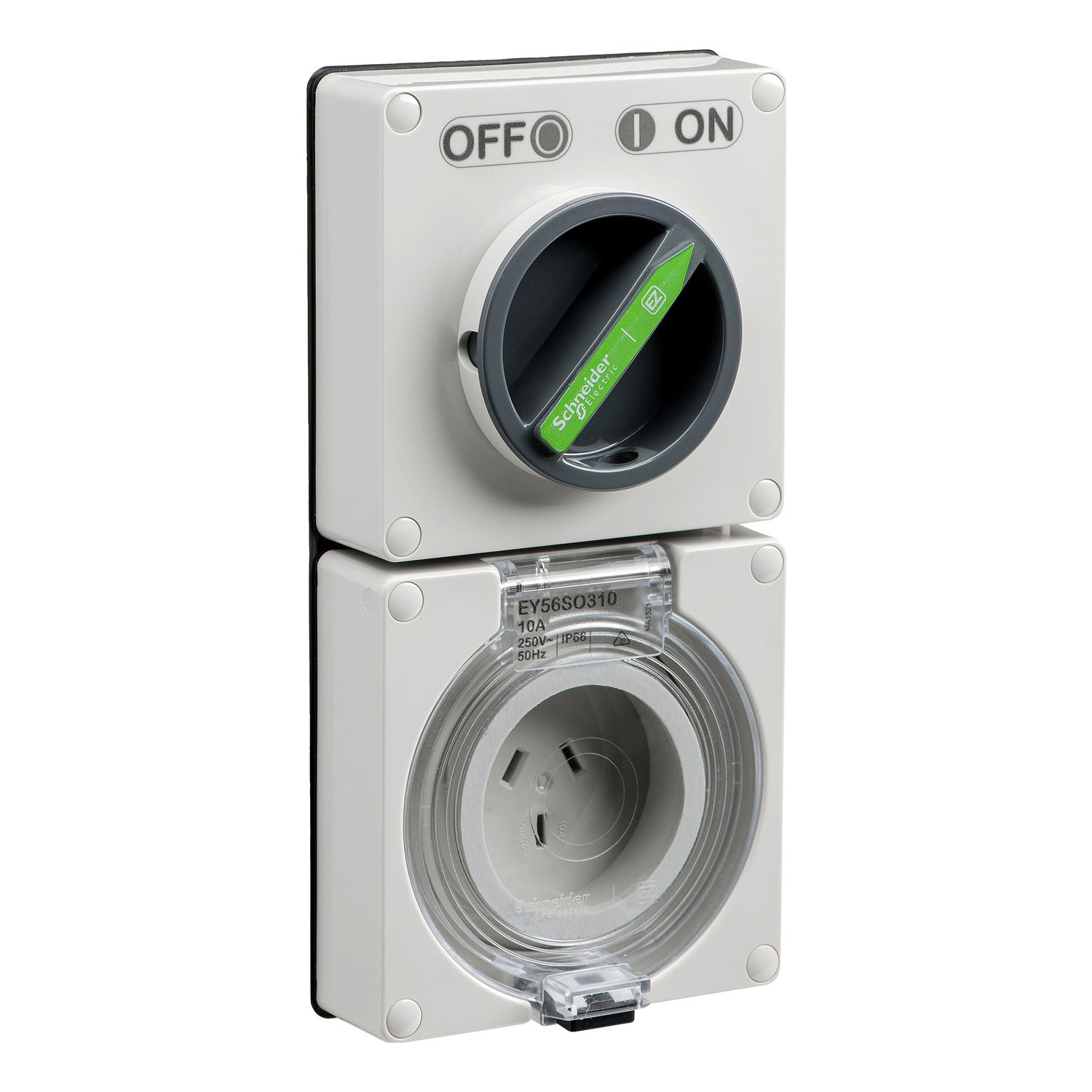 Picture of Switched Socket, Easy56, 3 Pin, 10A, 250V, Less Enclosure