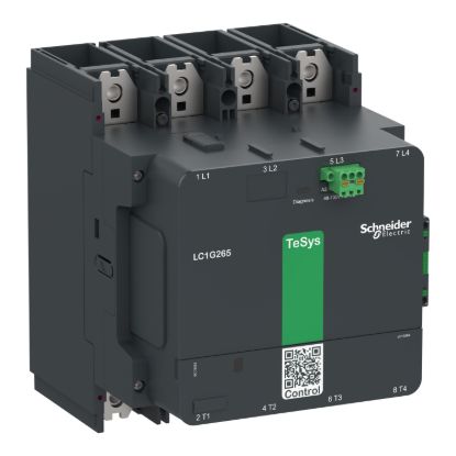 Picture of High power contactor, TeSys Giga, 4 pole (4NO), AC-1 <=440V 440A, standard version, 48…130V wide band AC/DC coil
