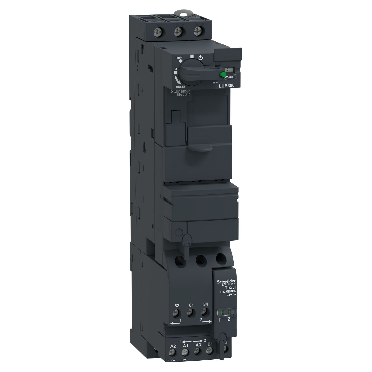 Picture of Reversing power base, TeSys Ultra, 3P, 1NO + 1NC, 38A, 690VAC, 24VDC coil