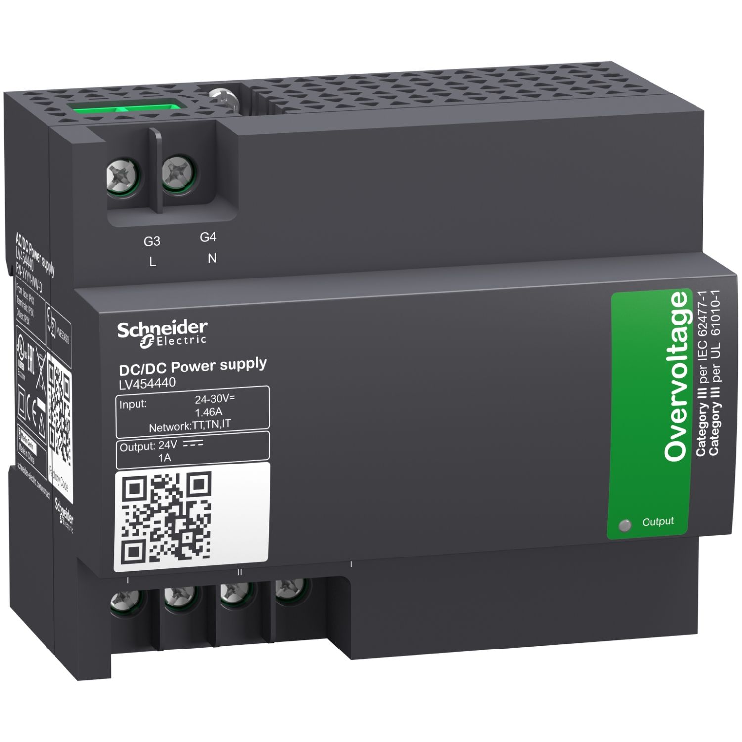 Picture of External power supply module, input voltage 24VDC to 30VDC, output voltage 24VDC, output current 1A