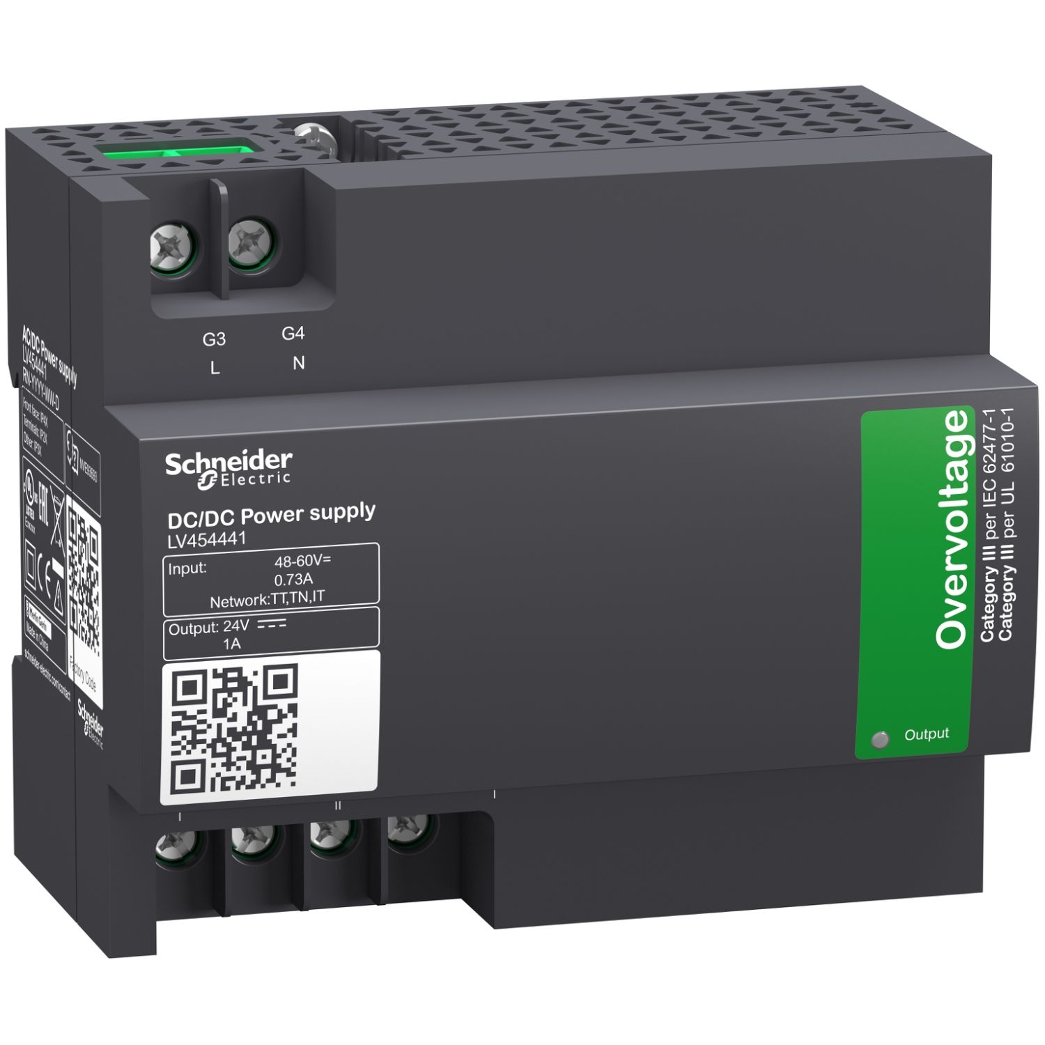 Picture of External power supply module, input voltage 48VDC to 60VDC, output voltage 24VDC, output current 1A