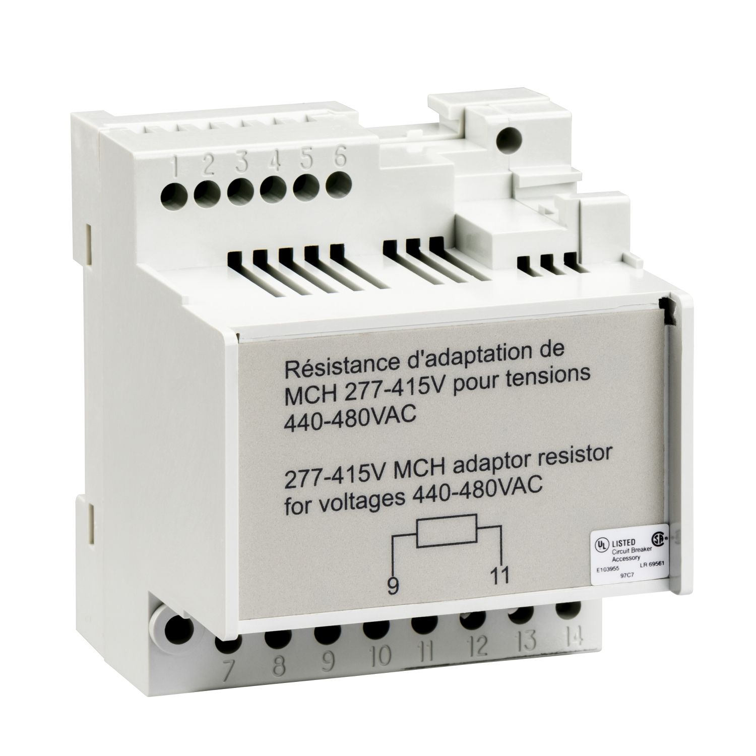 Picture of Resistor for electric motor MCH, MasterPact MTZ1, remote operation, 440/480VAC 50/60Hz, spare part
