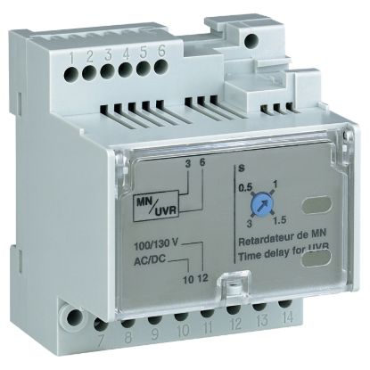 Picture of MN delay unit, MasterPact MTZ, adjustable time delay 0.5s to 3s, 380/480VAC 50/60Hz, spare part
