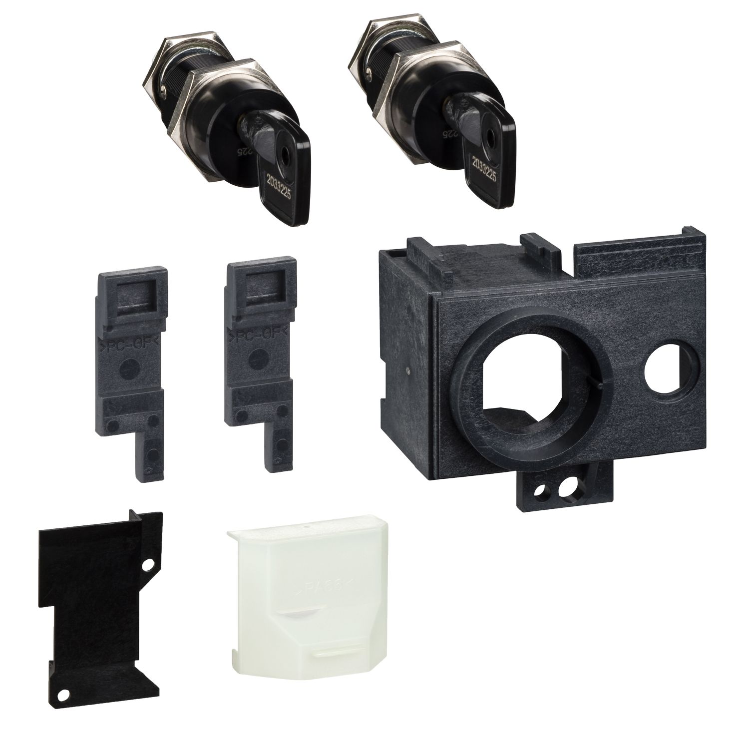Picture of Locking device, MasterPact MTZ1 fixed/drawout, OFF position locking, Profalux keylock, 1 lock with 1 key, spare part