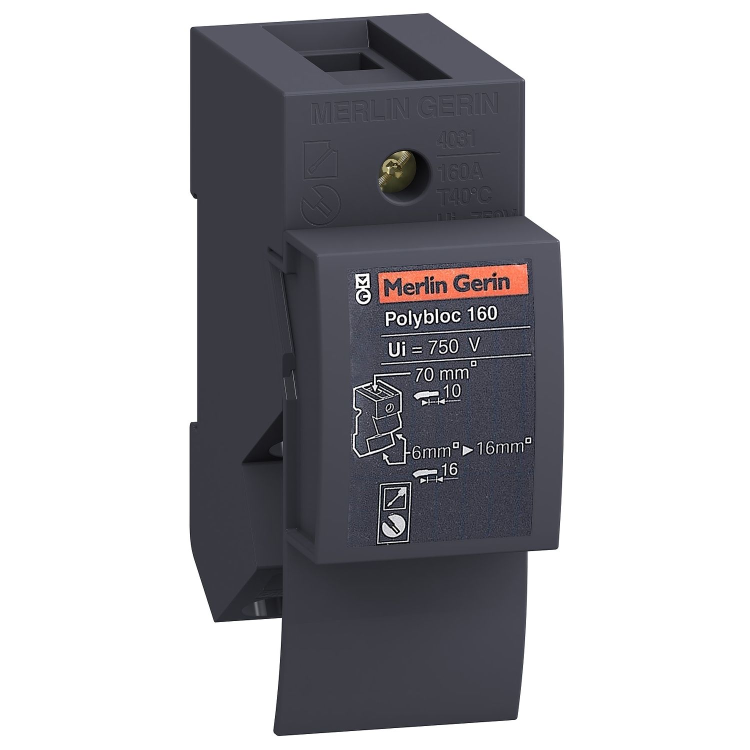 Picture of Distribution block, LINERGY DX, for ComPacT 1P, 160A, 4M 6holes