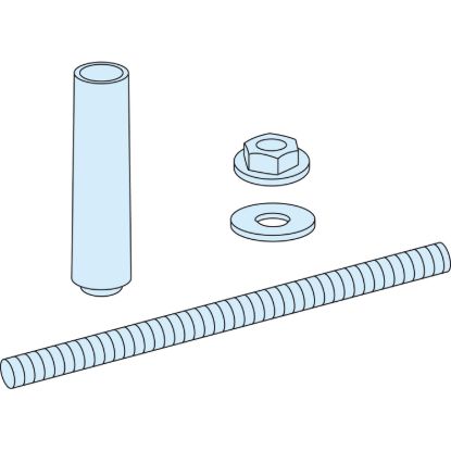 Picture of Mounting hardware, Linergy LGYE, for bars or profile H150 mm, contains 12 threaded rods and 12 insulators. 3200A