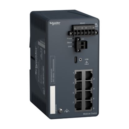 Picture of network switch, Modicon Networking, managed, 8 ports for copper