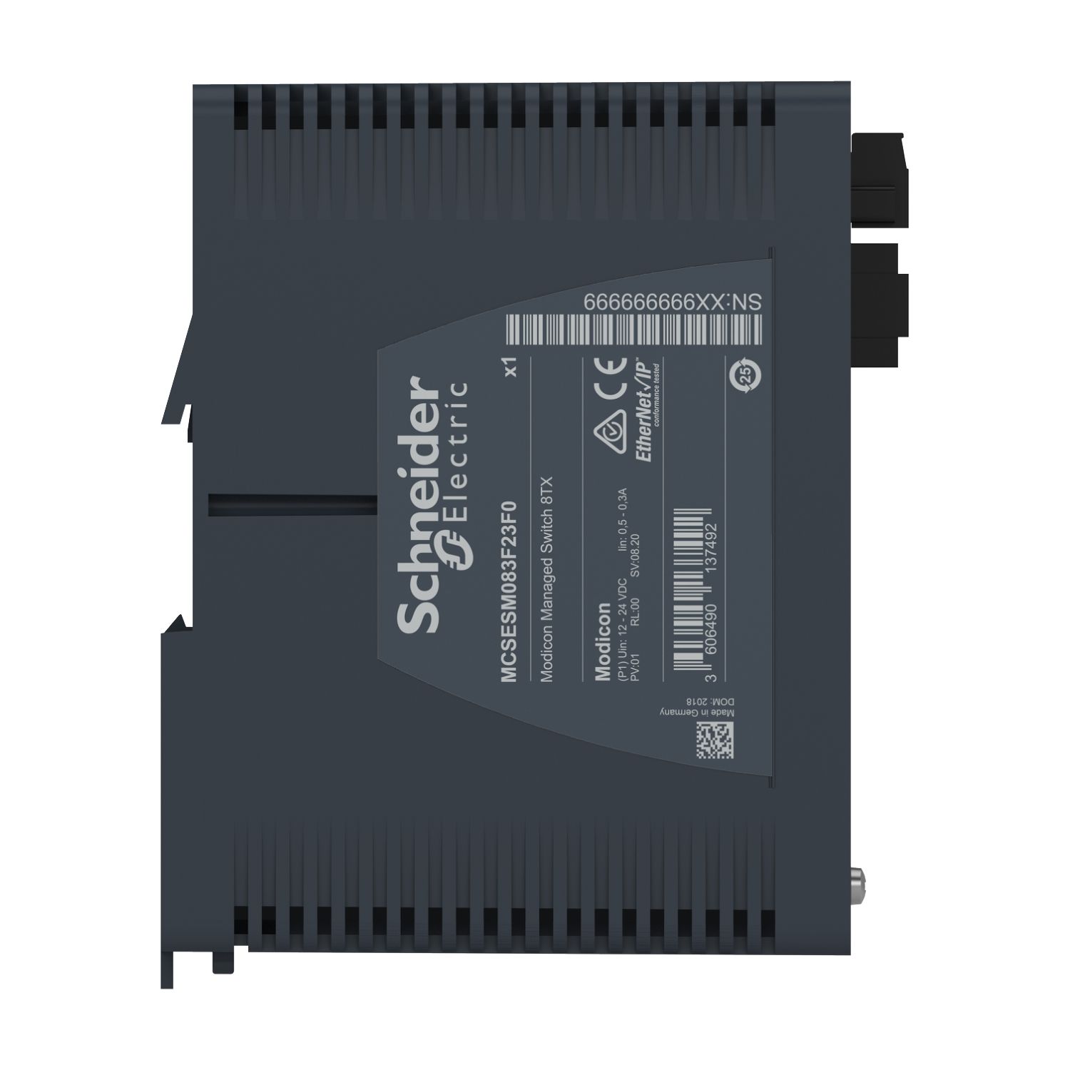 Picture of network switch, Modicon Networking, managed, 8 ports for copper