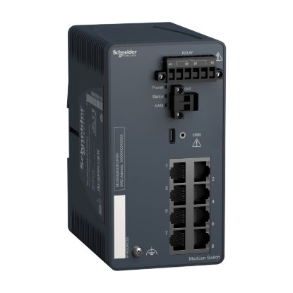 Picture of network switch, Modicon Networking, managed, 8 ports for copper, harsh