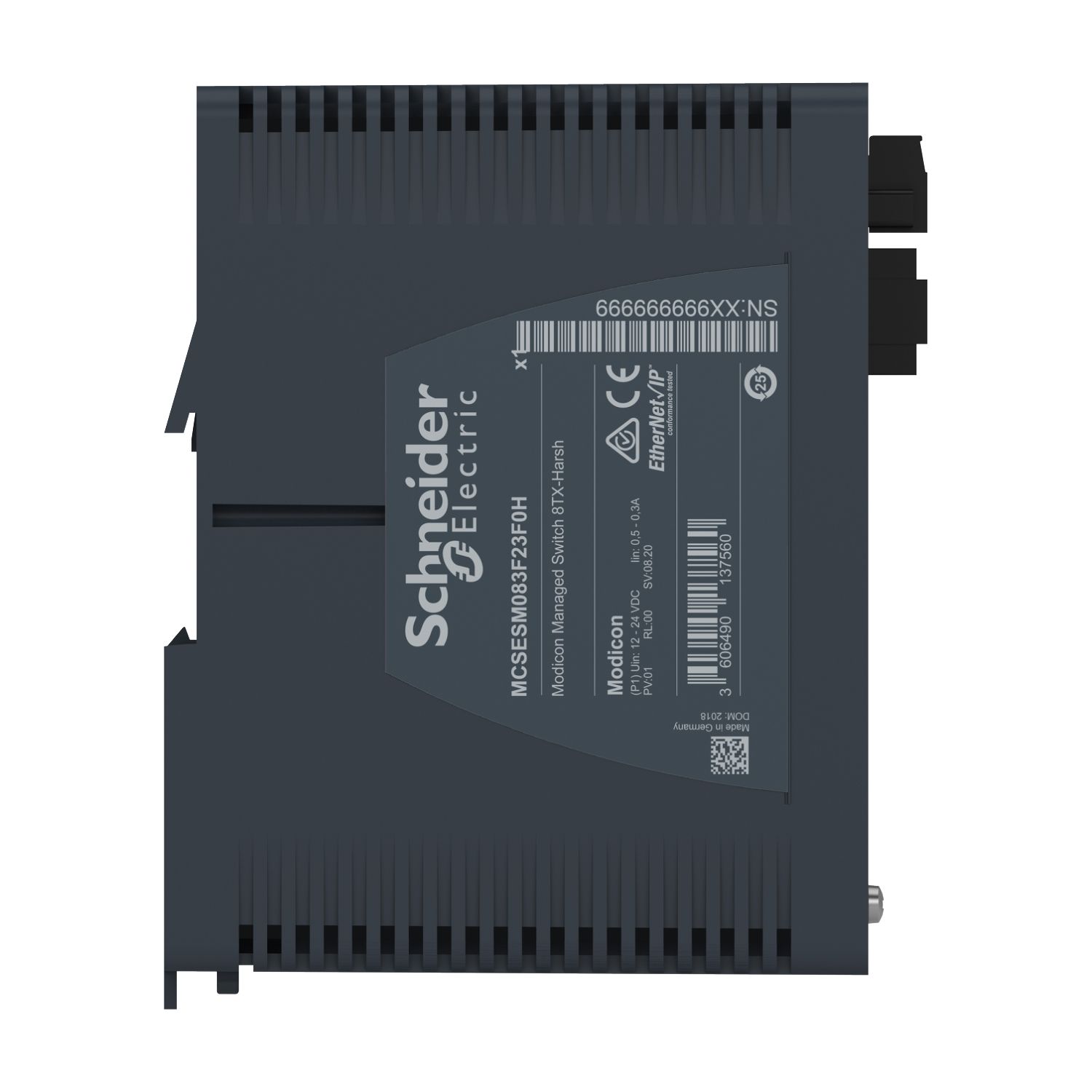Picture of network switch, Modicon Networking, managed, 8 ports for copper, harsh