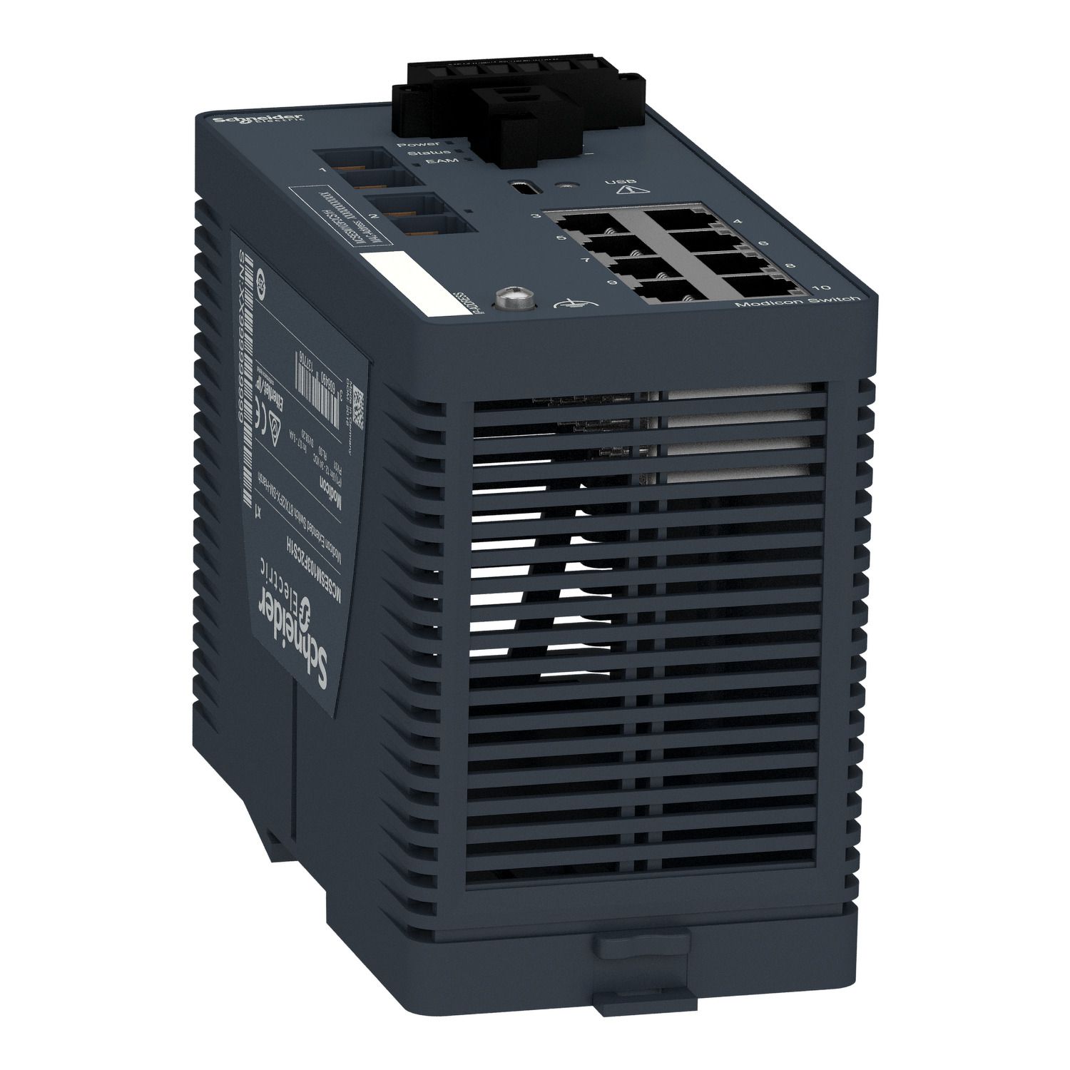 Picture of Modicon Extended Managed Switch - 8 ports for copper + 2 ports for fiber optic single-mode - Harsh