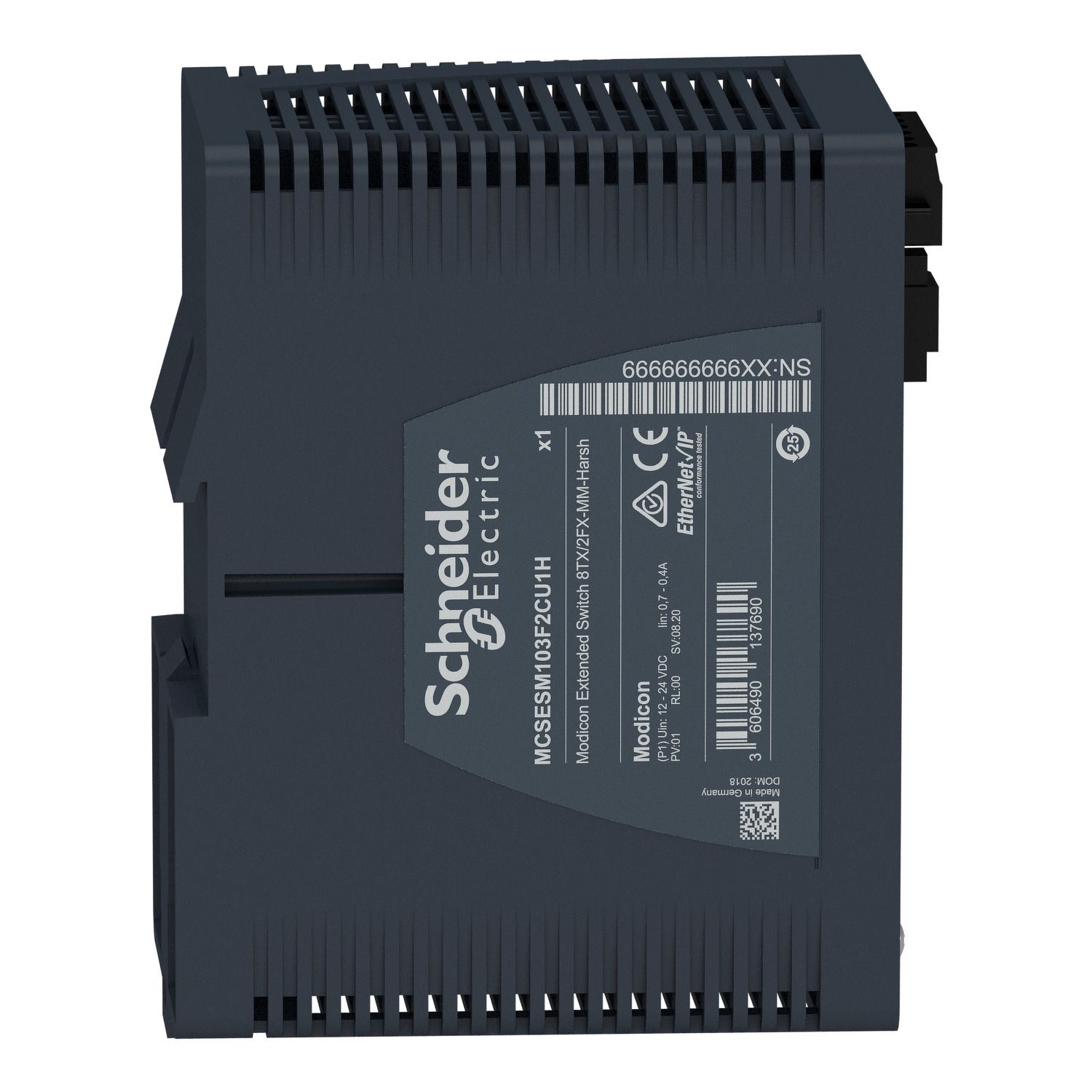 Picture of Modicon Extended Managed Switch - 8 ports for copper + 2 ports for fiber optic multimode - Harsh