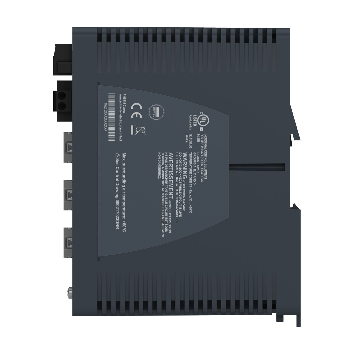 Picture of network switch, Modicon Networking, managed, 8 ports for copper with 4Gigabit SFP