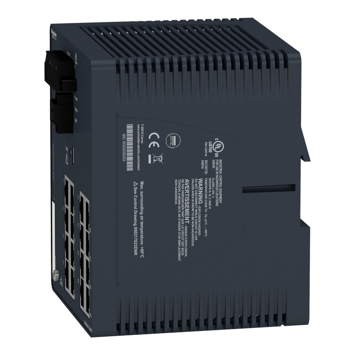 Picture of network switch, Modicon Networking, managed, 16 ports for copper