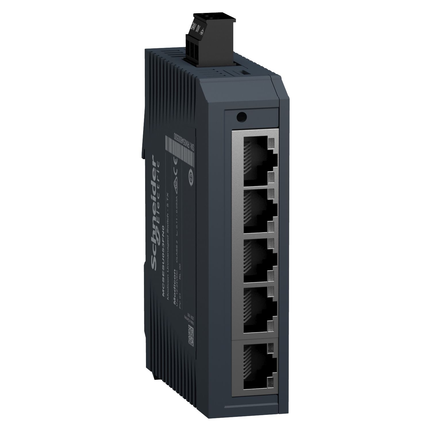 Picture of network switch, Modicon Networking, standard unmanaged, 5 ports for copper