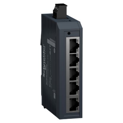 Picture of network switch, Modicon Networking, standard unmanaged, 5 ports for copper