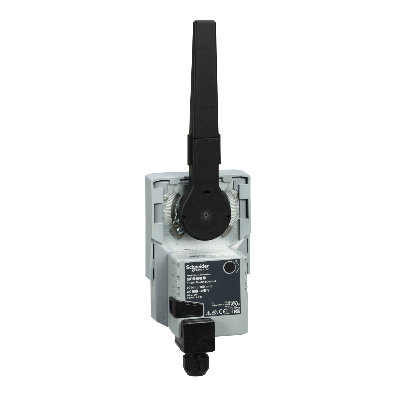 Picture of MF20 Butterly Valve Actuator, 3-Wire Floating, 24Vac/dc, 20Nm, Non-Spring Return, IP54