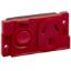 Picture of Single Switch Socket Outlet, Medilec, 250V, 10A, O Style, 2 Pole, Horizontal, Neon