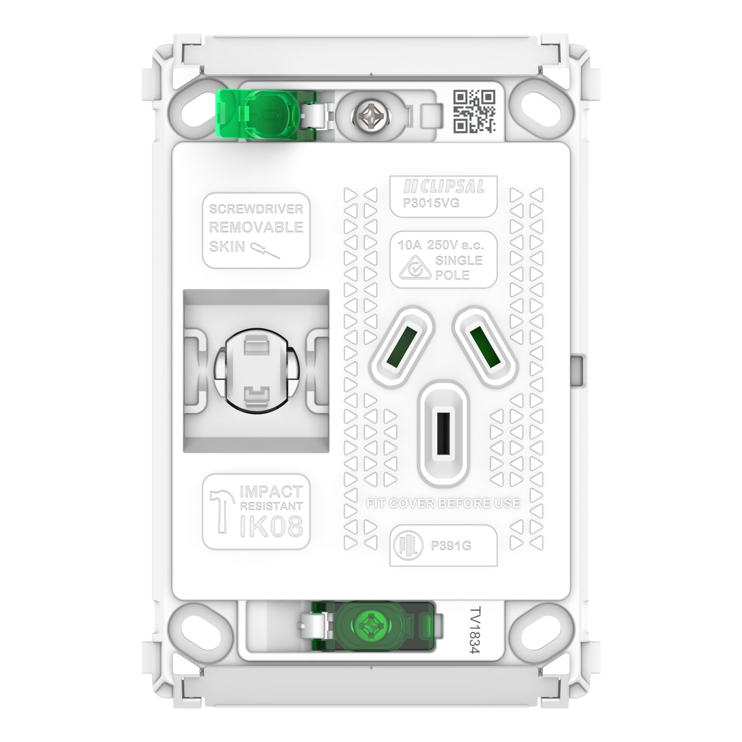 Picture of Single Power Point Grid, Pro Series, Vertical Mount, 250V, 10A