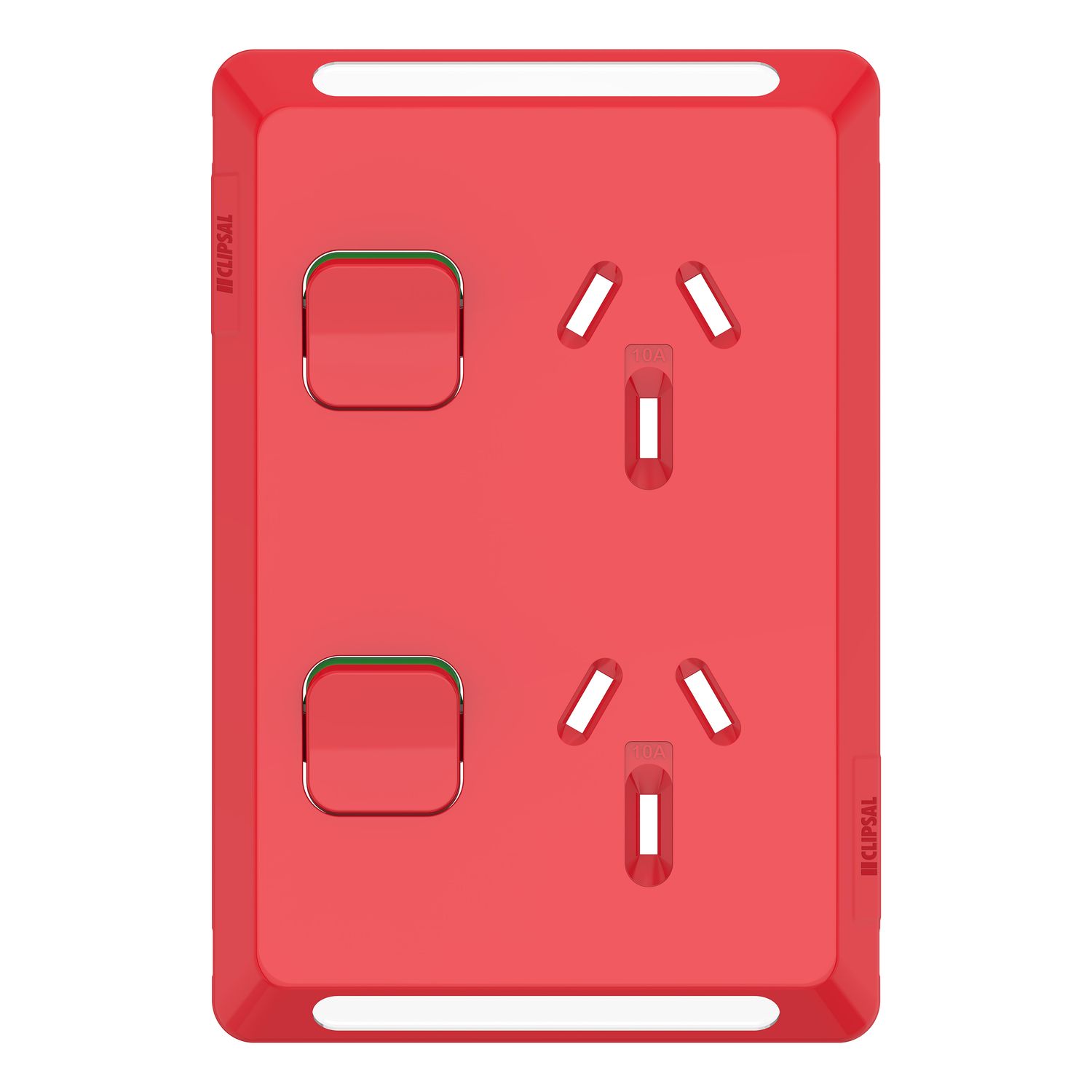 Picture of Twin Power Point Skin, Pro Series, Vertical Mount, 250V, 10A, Clip-On