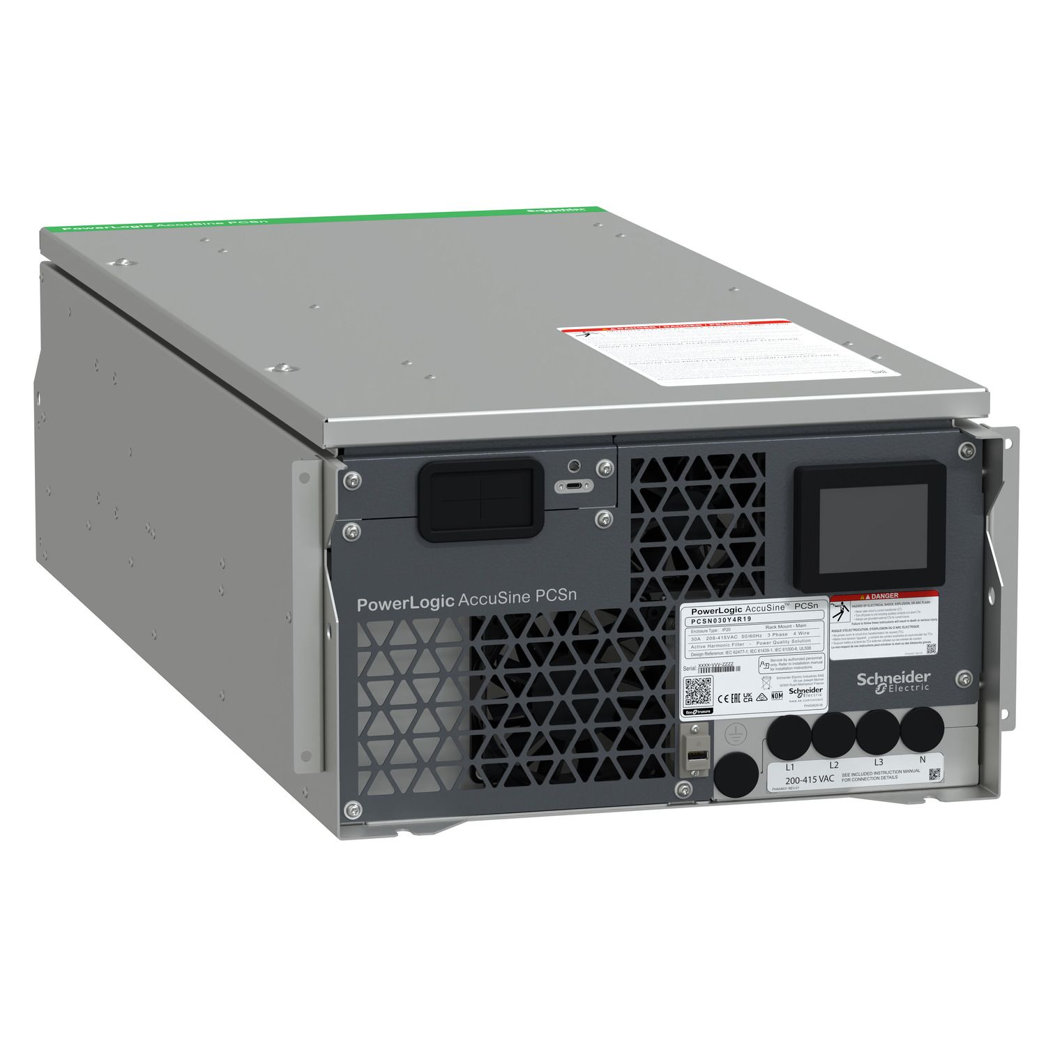 Picture of PCSN active harmonic filter 30 amp 208-415 VAC - rack-mounted