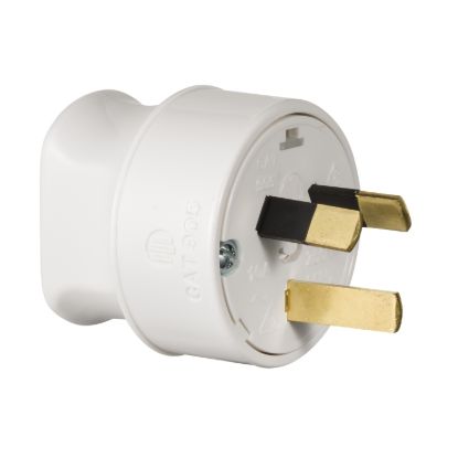 Picture of Back Entry Rewireable Heavy Duty Plug; 15A, White