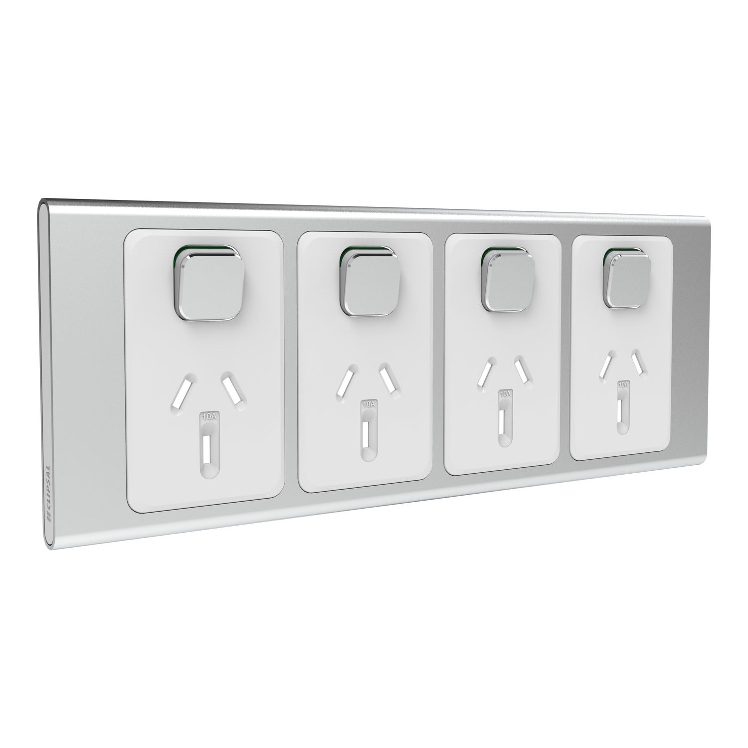 Picture of Styl Quad Power Point Skin, Clipsal Iconic, Horizontal Mount, 250V, 10A