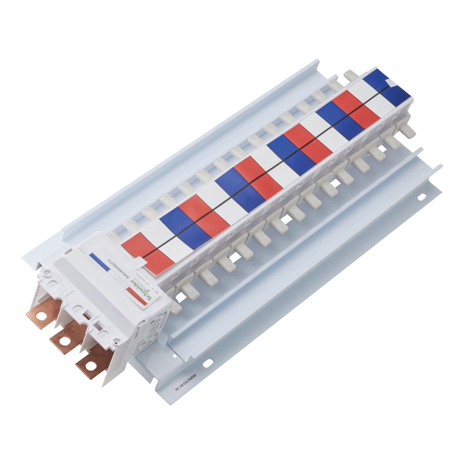 Picture of SAU Chassis, Acti9, 400A, 3Ph, 30 poles, 27mm for C120 MCB, top or bottom feed