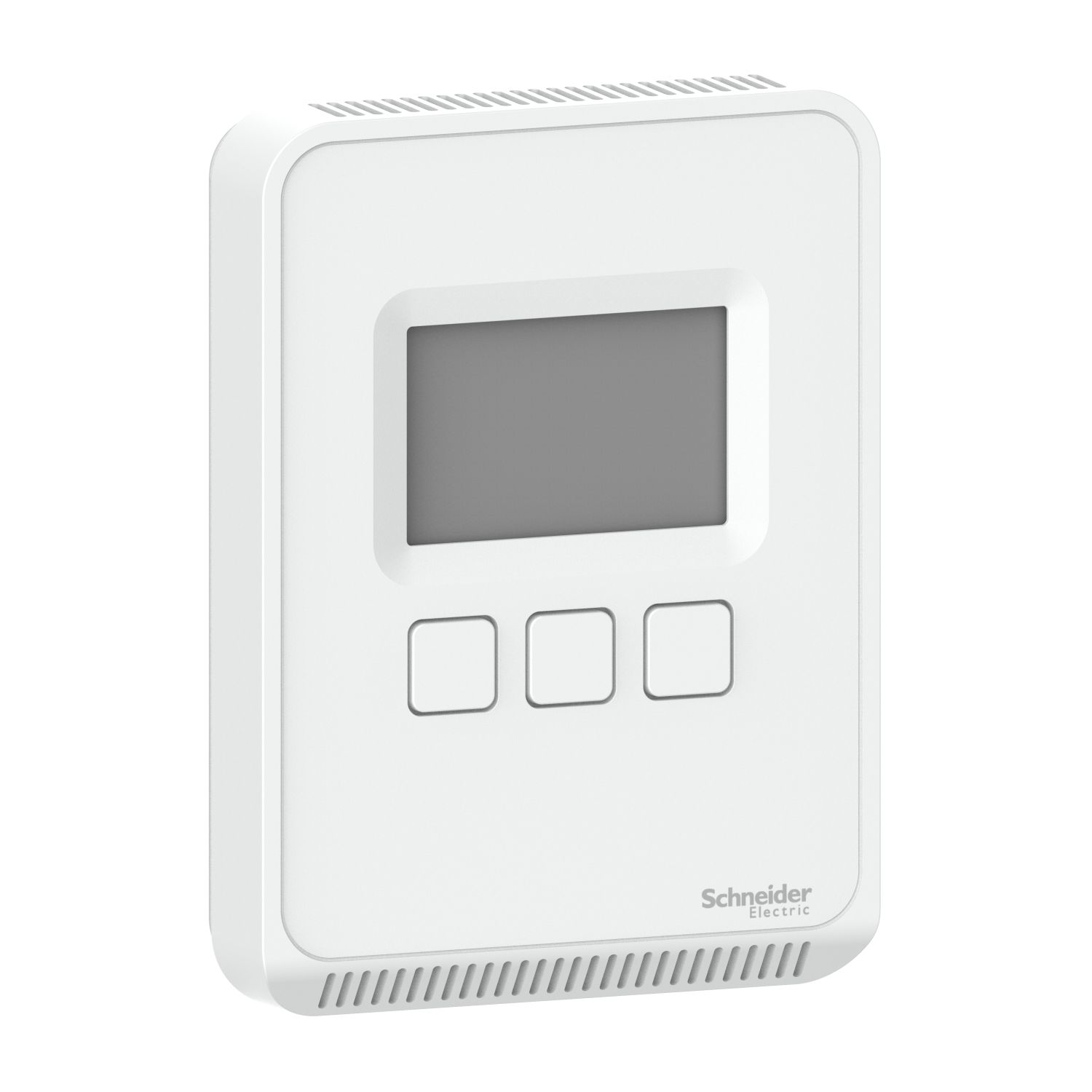 Picture of Sensor, SpaceLogic SLP Series, room, CO2, temperature, segmented LCD, BACnet MSTP/Modbus outputs, matte white housing