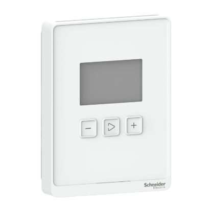 Picture of Sensor, SpaceLogic SLP Series, room, CO2, temperature, segmented LCD, BACnet MSTP/Modbus outputs, optimum white housing