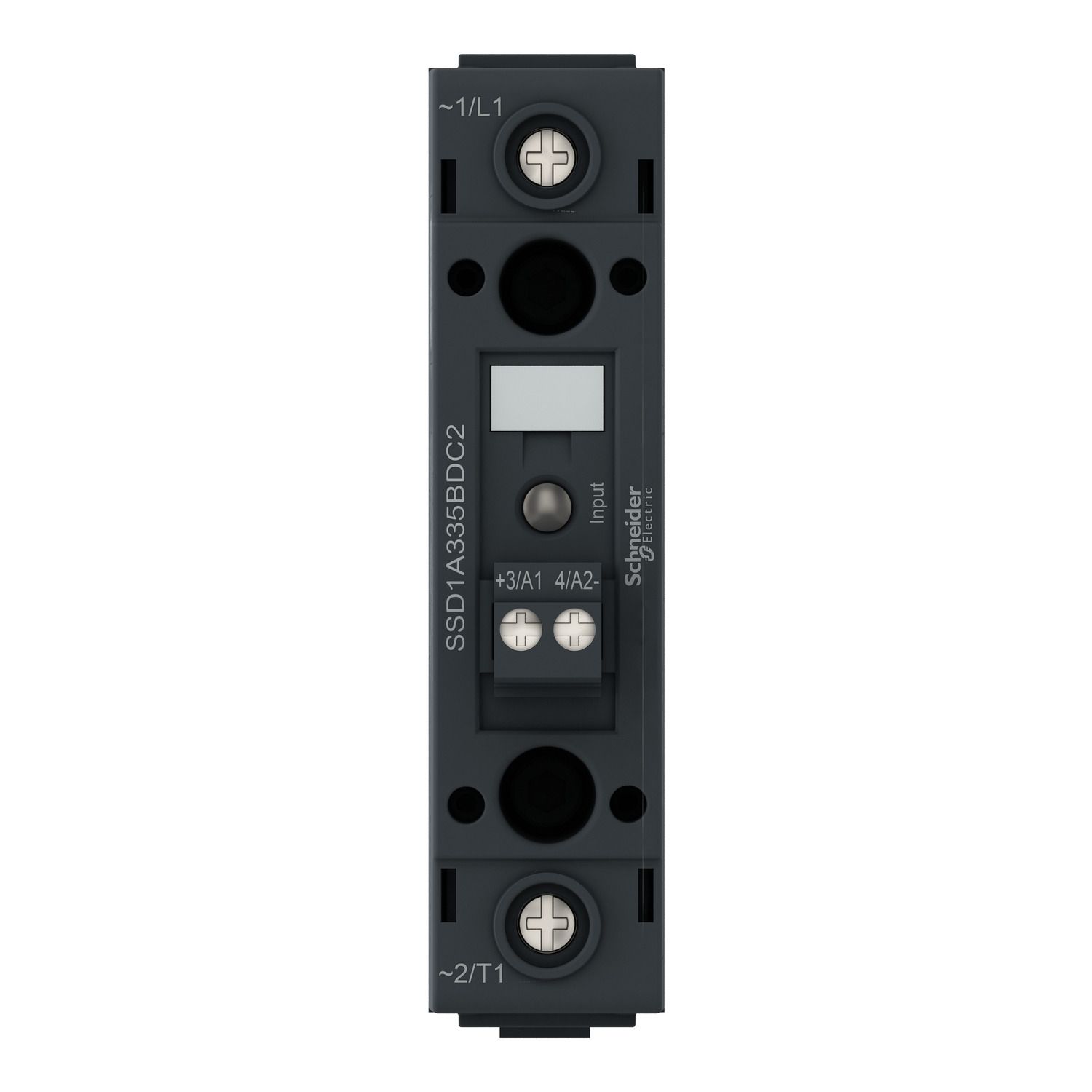Picture of DIN rail mount relay,  Harmony Solid State Relays, 20A, zeroVoltage switching, contactor configuration, input 4...32V DC, output 48...600V AC