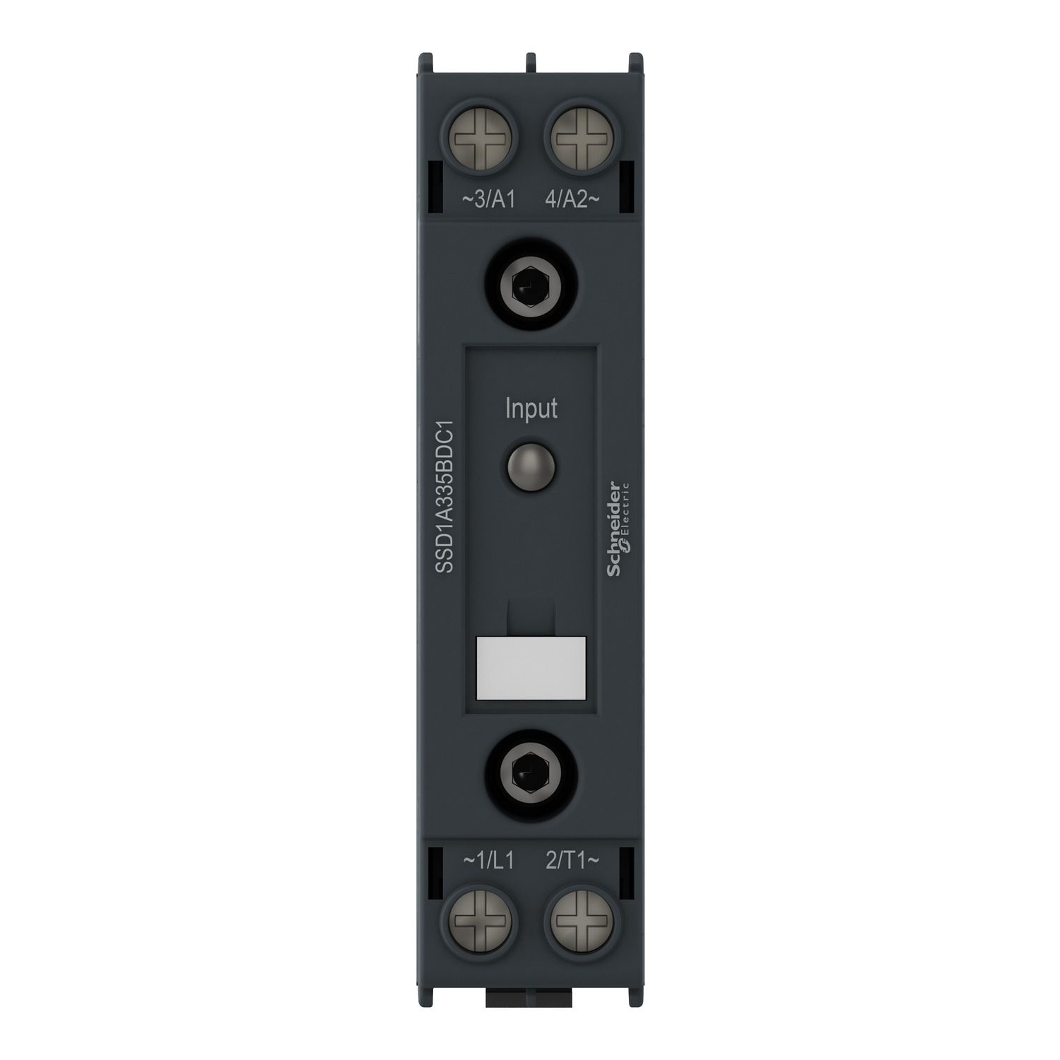 Picture of DIN rail mount relay,  Harmony Solid State Relays, 20A, zeroVoltage switching, input 90â€¦280V AC/DC, output 48...600V AC
