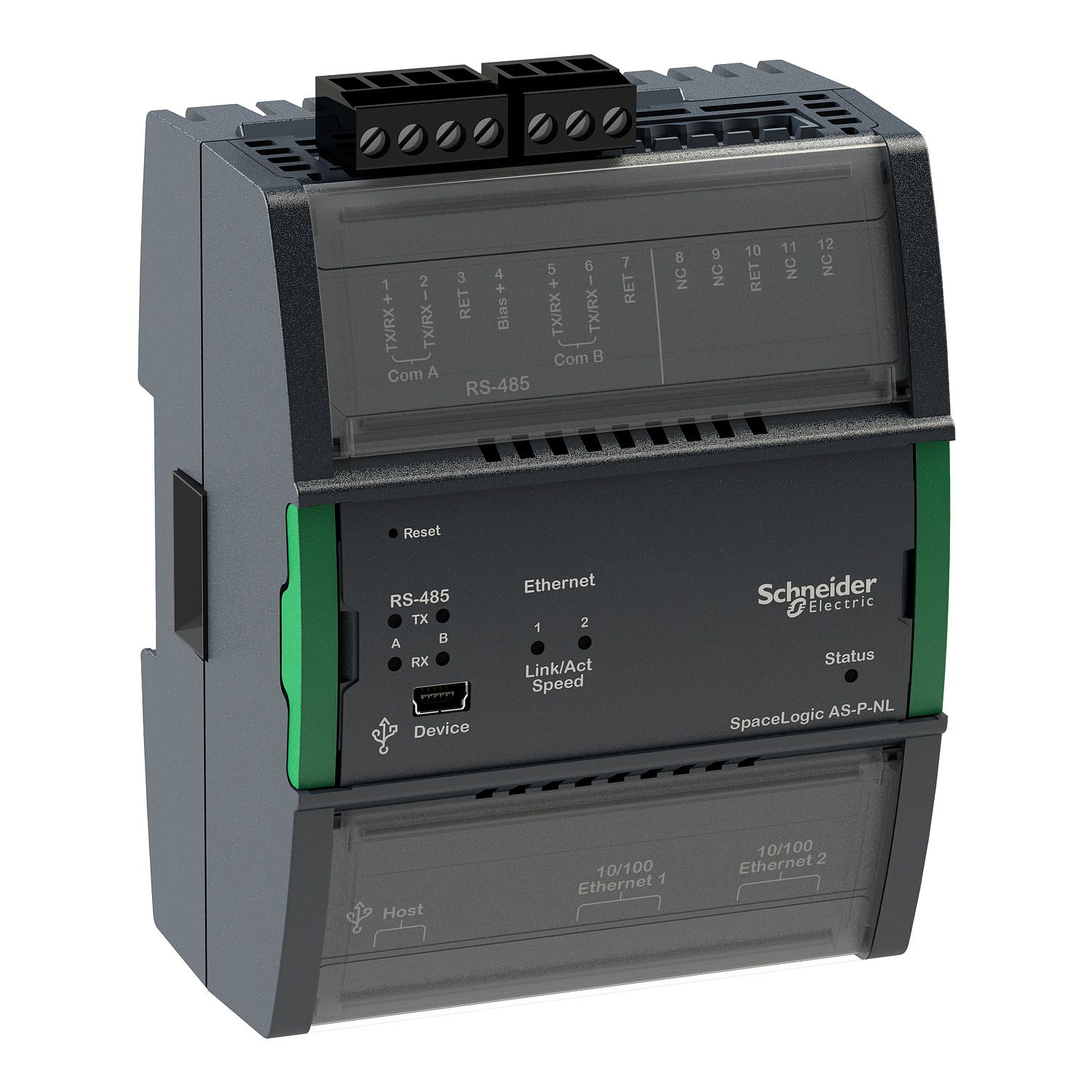 Picture of Automation server, SpaceLogic, AS-P-NL, 2 RS-485 ports, 2 10/100 ethernet ports