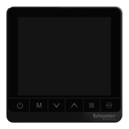 Picture of Thermostat, Spacelogic, fan coil proportional, standalone, touchscreen, 2P, 3 fan, 24V, black
