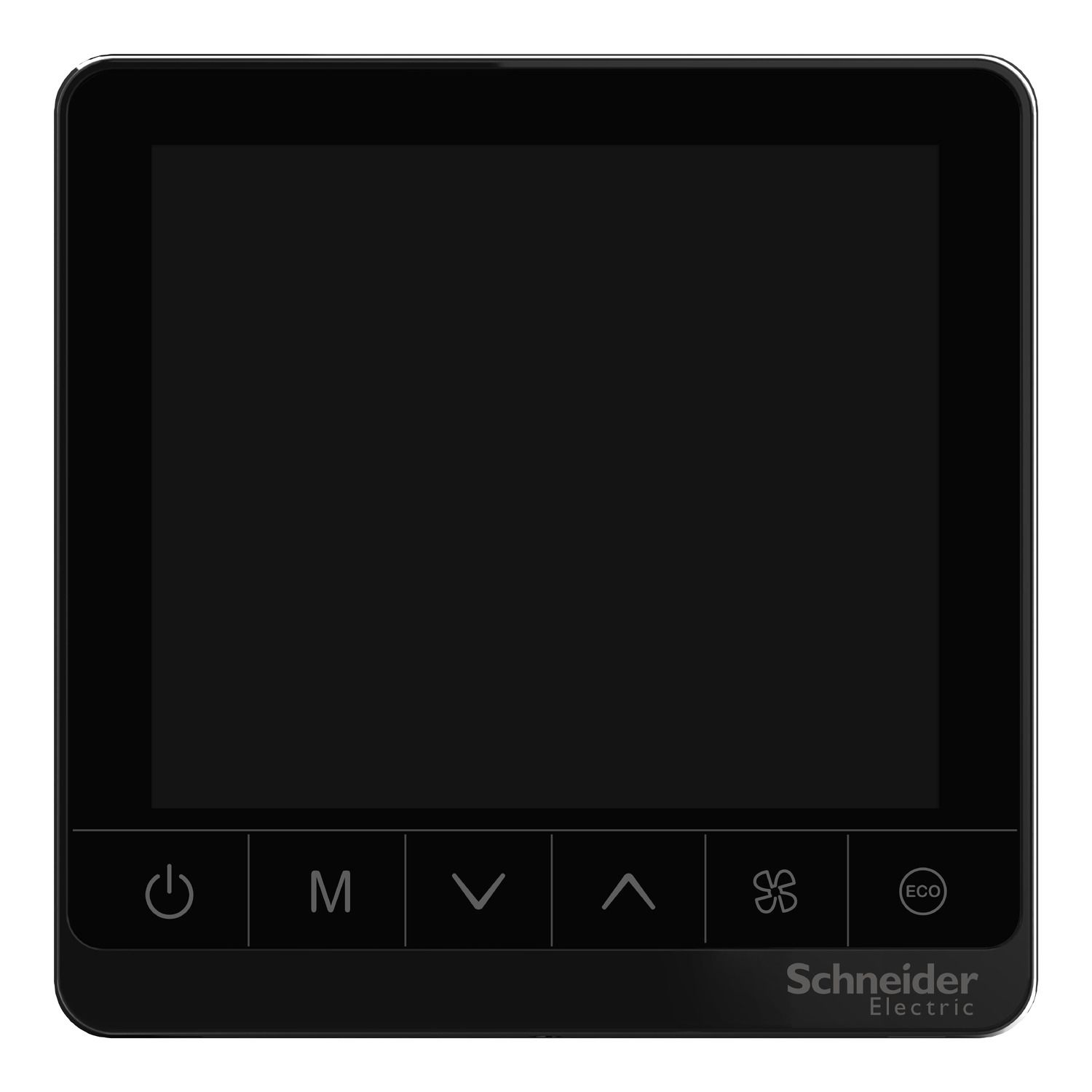 Picture of Thermostat, Spacelogic, fan coil on/off, standalone, touchscreen, 4P, 3 fan, external sensor, 240V, black