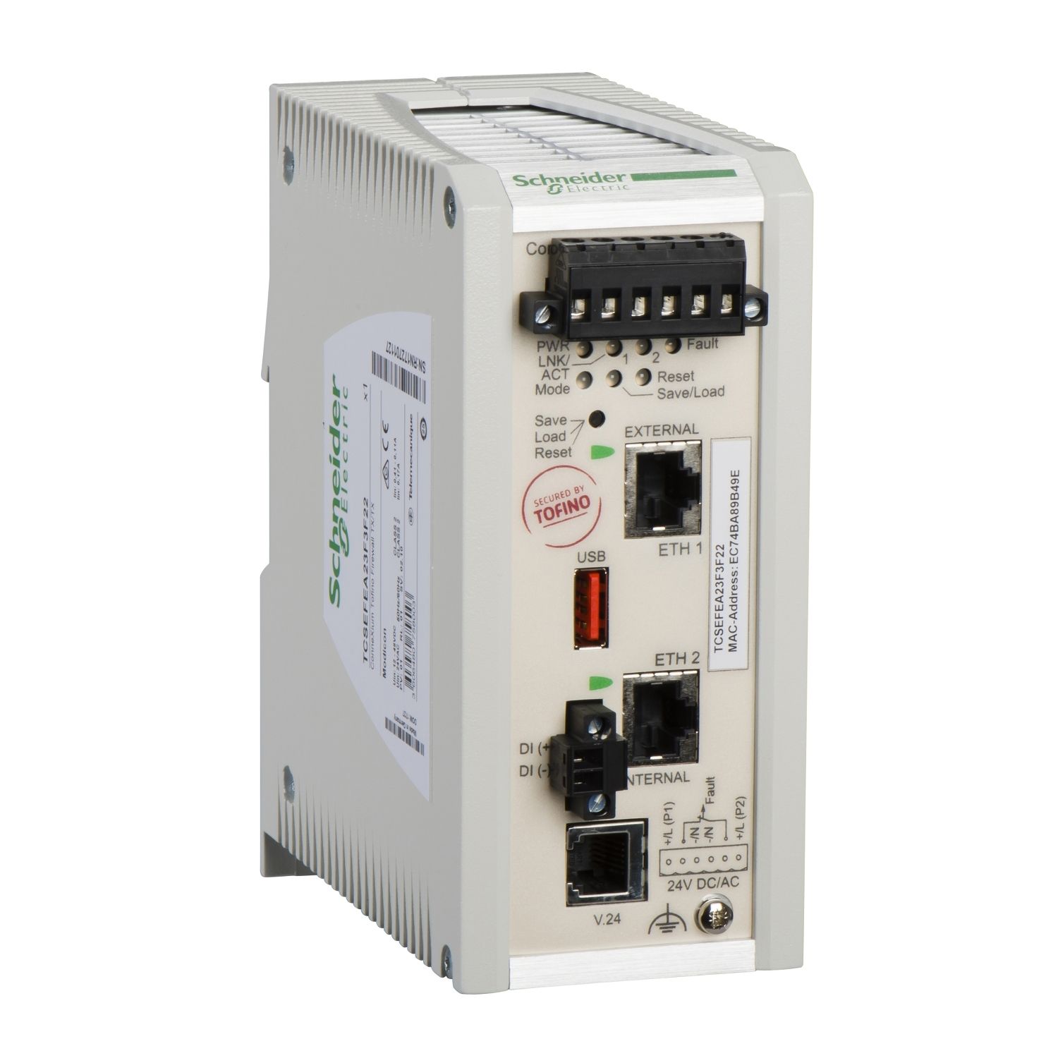 Picture of firewall, Modicon Networking, industrial firewall, 2 ports for copper