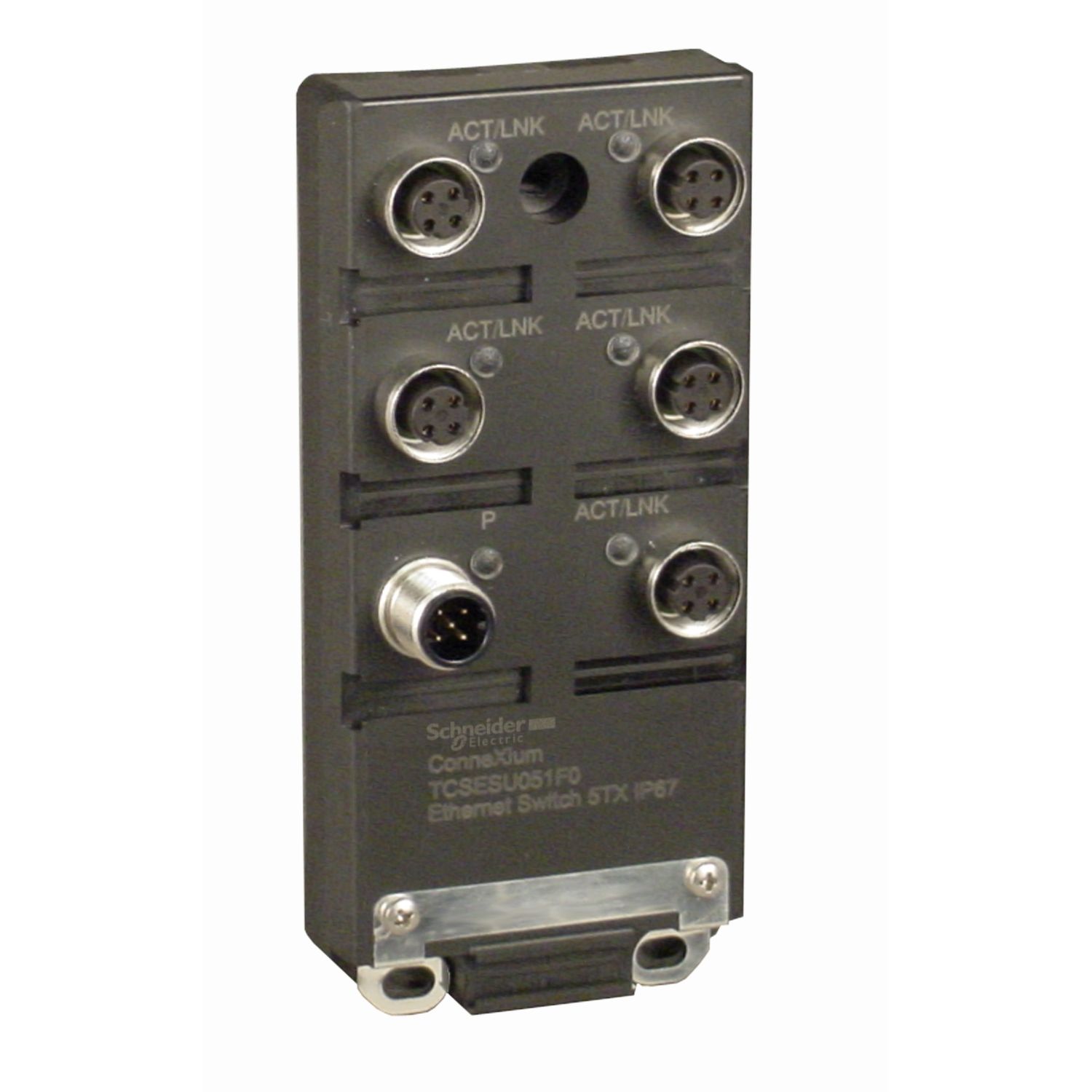 Picture of switch, Modicon Networking, unmanaged switch, 5 ports for copper M12, IP67