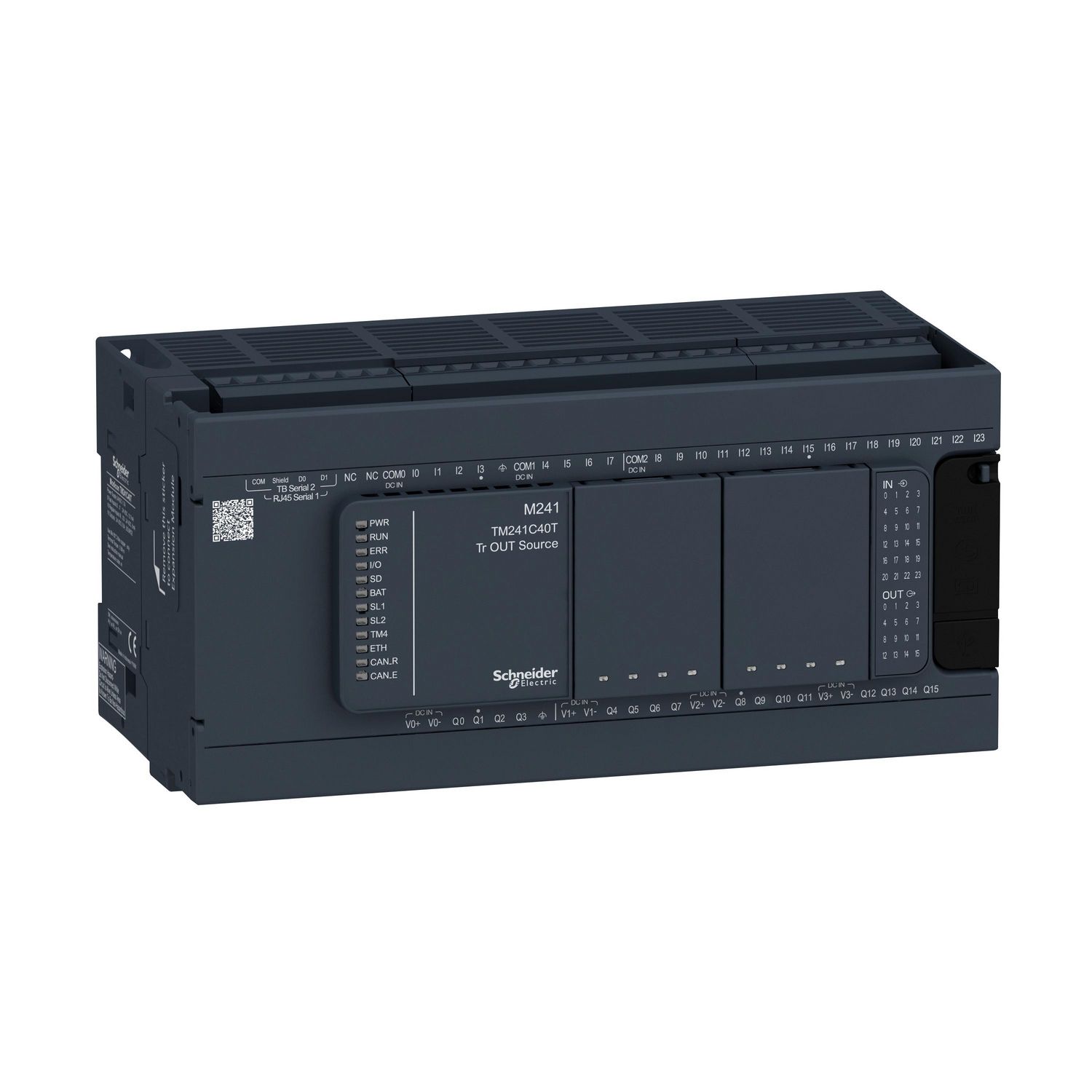 Picture of logic controller, Modicon M241, 40 IO, transistor, PNP