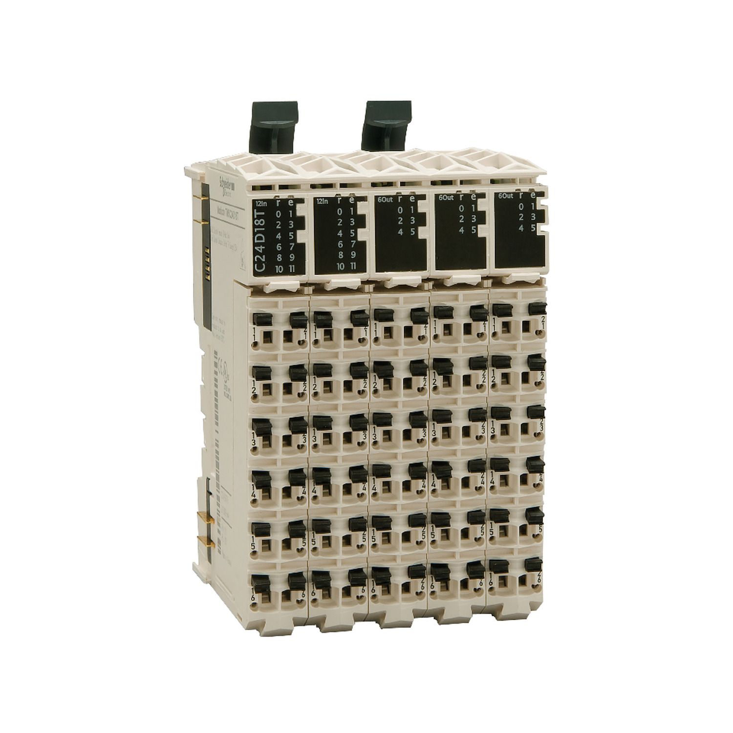 Picture of compact I/O expansion block, Modicon TM5, 36 IO, 24 DI, 12 DO relay