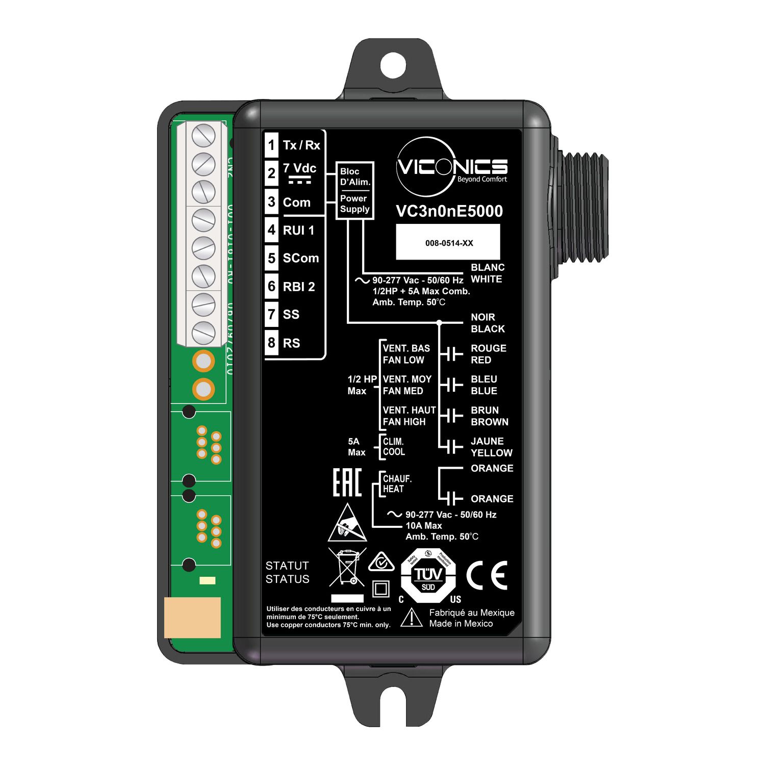 Picture of Relay Pack for Line-voltage FCU, 90 to 277 VAC 50/60 Hz, 2/4 Pipes, SER models, 4 Ins, On-Off, 1 H/C out, 1 cool out, 3 fan outs
