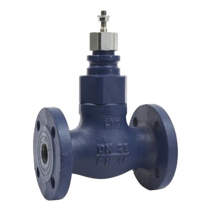 Picture of Globe Valve, 15mm, 2-Way, Flanged, stem Up Closed, Stainless Steel, 1kvs, Glycol 25-50% Steam and Water