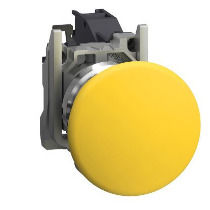 Picture of Complete push button, Harmony XB4, Explosive atmosphere, yellow mushroom pushbutton