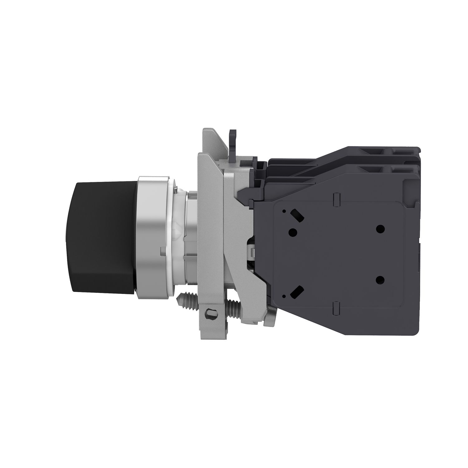 Picture of Selector switch, Harmony XB4 - ATEX D, metal, 22mm, 2 positions, black standard handle, stay put, screw clamp terminals, 1NO + 1NC